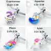12 Zodiac Signs Fluorescent Twelve Constellations Star Shape Sign Copper Bead Charms Charm Bead Charms Fit Authentic Bracelets Neckalce Charm Pendant