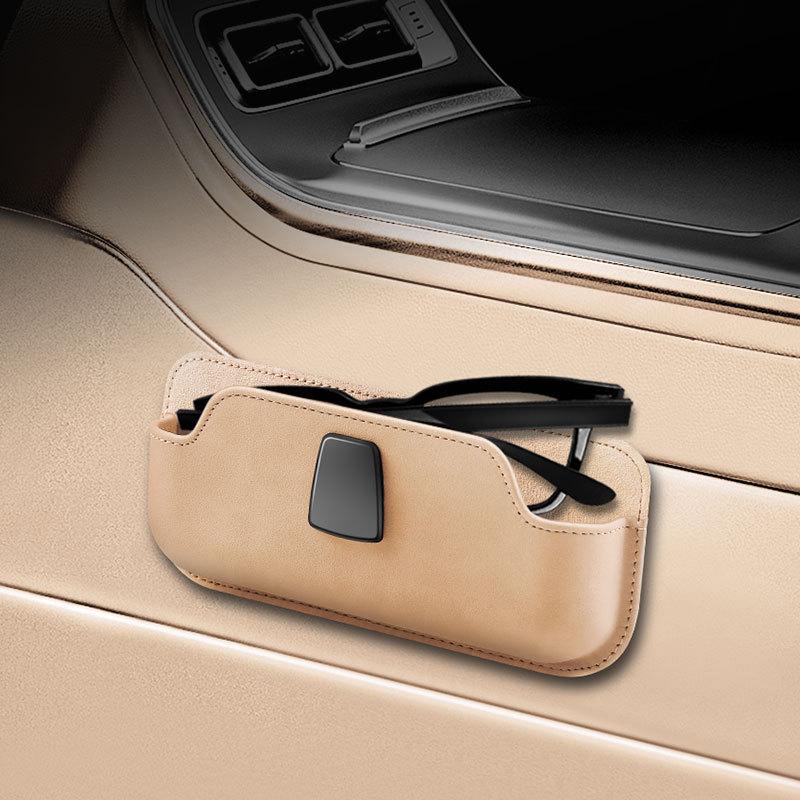 Sunglass Holder For Car, Multi-Functional Stick-On Glasses Storage Box, Seat Gap Organizer With Small Item Storage