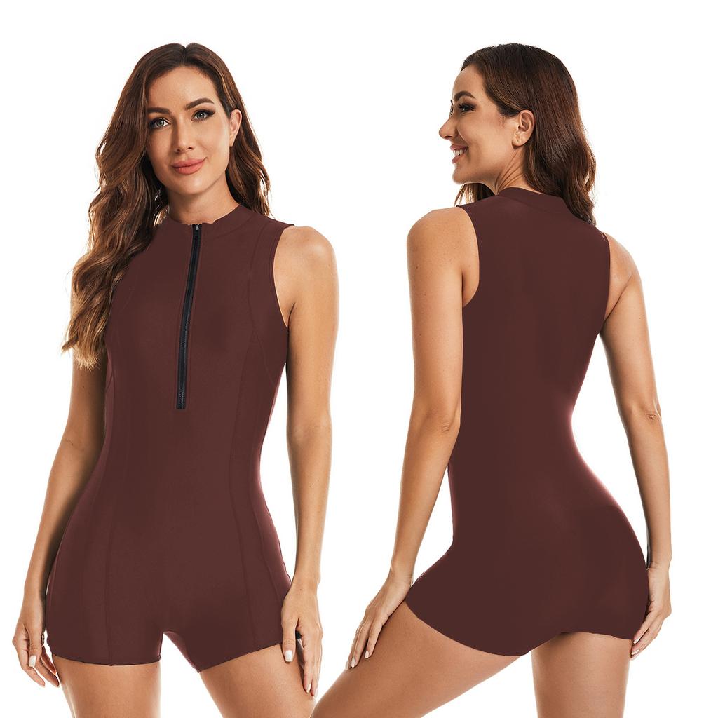 European and American One-Piece Sleeveless Vest Surfing Suit Sun-Proof Women's Swimsuit Diving Suit