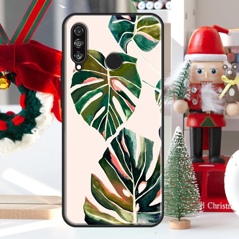 Leaves Monstera Green For Huawei Nova 12i 11i 8i 12s Y73 Y72 Y61 Y91 Y90 Y70 Y60 9 10 SE P60 Pro P30 P40 Lite Case