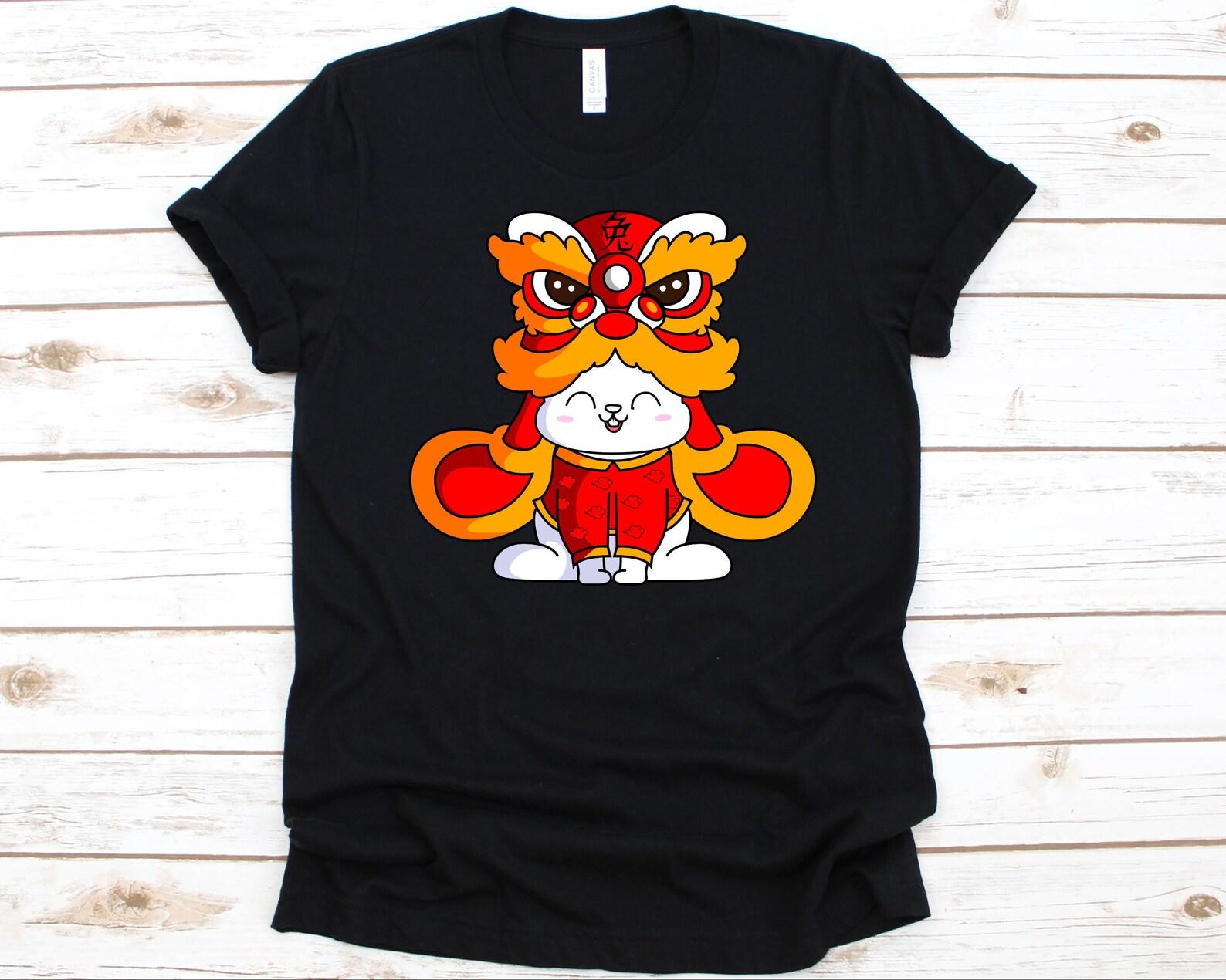 Dragon Dance Rabbit Shirt, Cute Rabbit Design, Water Rabbit Graphic, Chinese New Year, Chinese Zodiac, Lunar New Year, Year Of Water Rabbit S