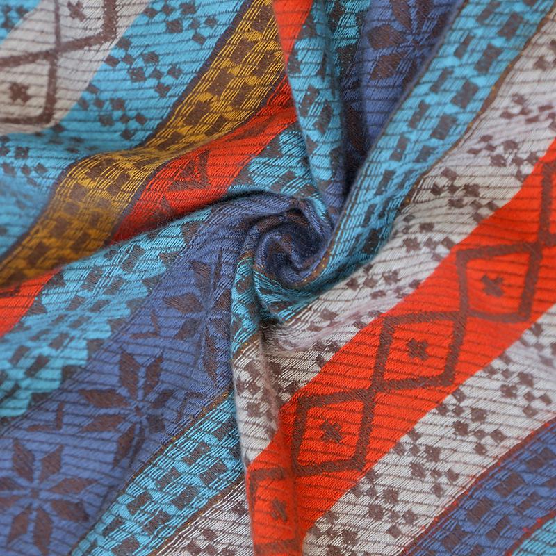 Damen Übergröße Geometrischer Ethno-Stil Gestrickter Gestreifter Schal (2025)