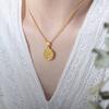 Simple Three-Dimensional Petal Round Brand Pendant Geometric Necklace Titanium Steel 18K Gold Versatile Personality Temperament Jewelry