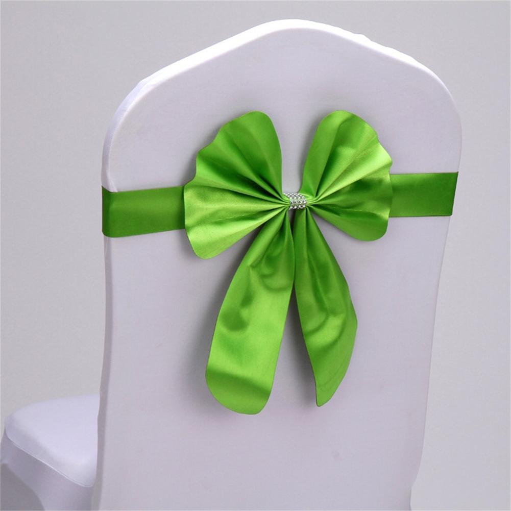 For Parties For Weddings Chair Cover Bands Chair Sashes 41x6cm Decorative Chair Sashes For Events Bowknot Design зелёный