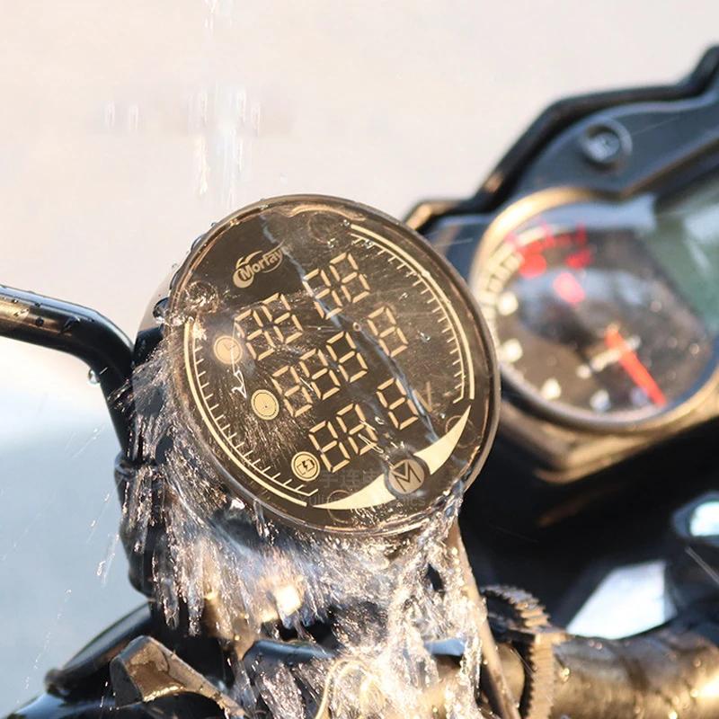 NEW 5-In-1 Waterproof Motorcycle Modified Water Temperature Meter Time Voltmeter 12V Chronometer USB Mobile Phone Charging