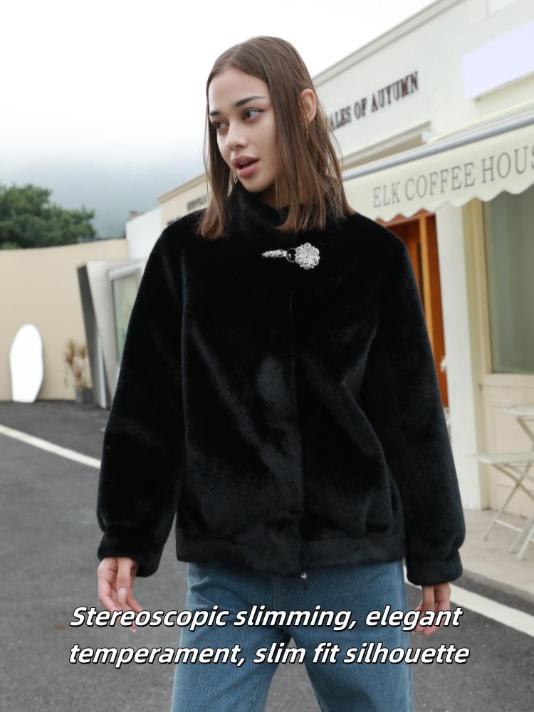 Super Warm Women's Fur One Piece Jacket Environmentally Friendly Cozy Winter Wear