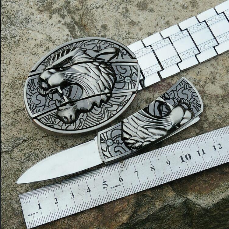 Belt Buckle Self-Defense Belt Men's Weapon Smooth Buckle Simple Multifunctional Whip Metal Decorative Belt