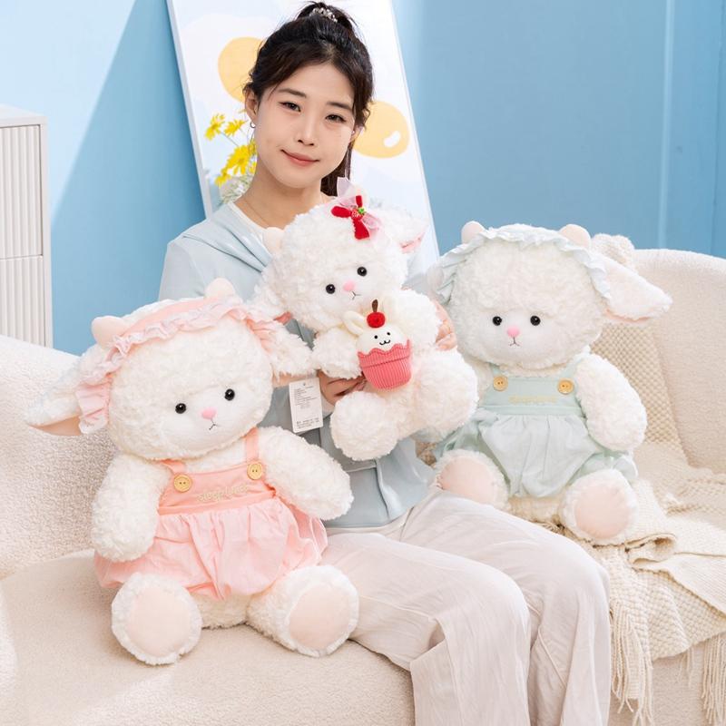 Adorable Sheep Plush Dolls Kawaii Lamb Stuffed Toys For Children Soft Cartoon Animal Pillow Birthday Gift Wedding Party Decor