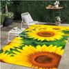 Crystal Velvet Rectangular Sunflower Carpet Polyester, Vibrant Floral Design, Durable & Soft, Perfect for Outdoor