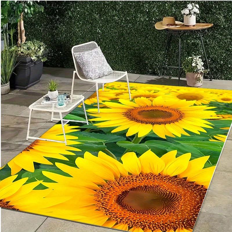 

Crystal Velvet Rectangular Sunflower Carpet Polyester, Vibrant Floral Design, Durable & Soft, Perfect for Outdoor 60x90cm