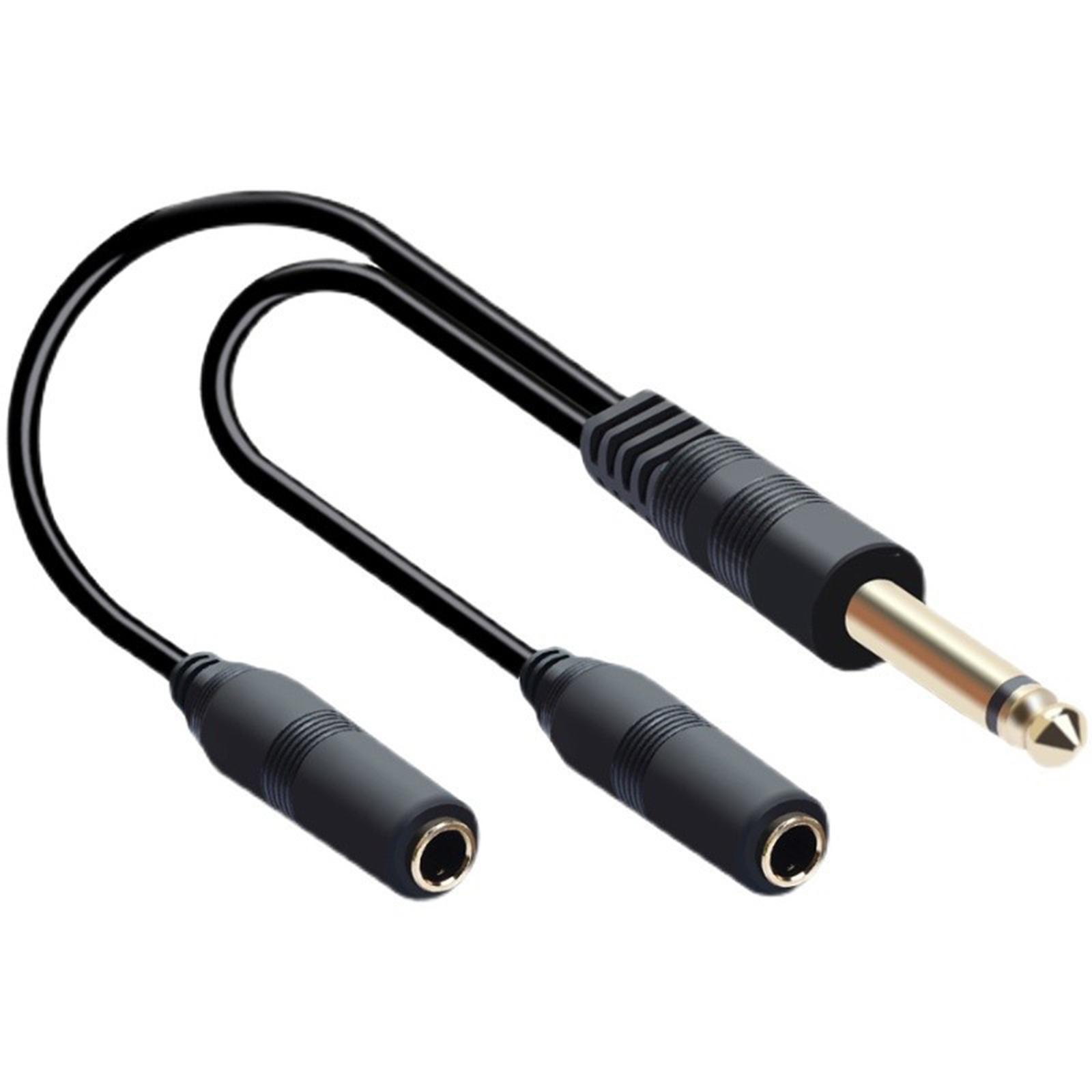 

6.35mm Signal Y Splitters Cable Male to 2 6.35mm Female Adapters Speaker Headphones Extension Cable Headphones Splitters