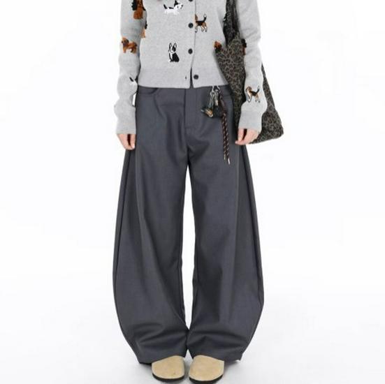 Unisex High-end Loose Straight-leg Scimitar Trousers - Spring Trendy, Floor-length Casual Pants