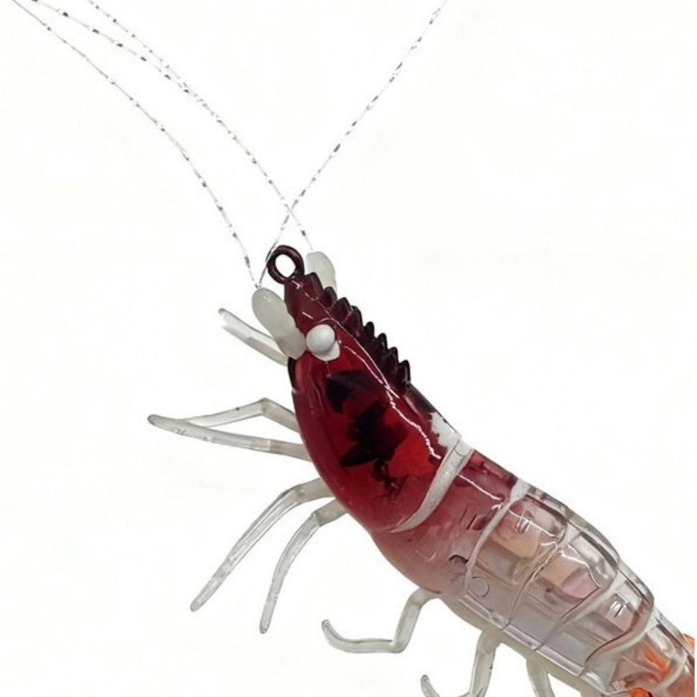 Shrimp 6.6g 80mm Squid Jig Luminous Horizontal Artificial Calamar Webfoot Wood Shrimp Octopus Bait Sea Fishing