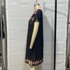 Summer New Short Sleeve A Line Vacation Casual Dresses Women Fashion Loose Waist Elegant Print Short Dress Women Vintage Slim Beach Ladies Dress 25881