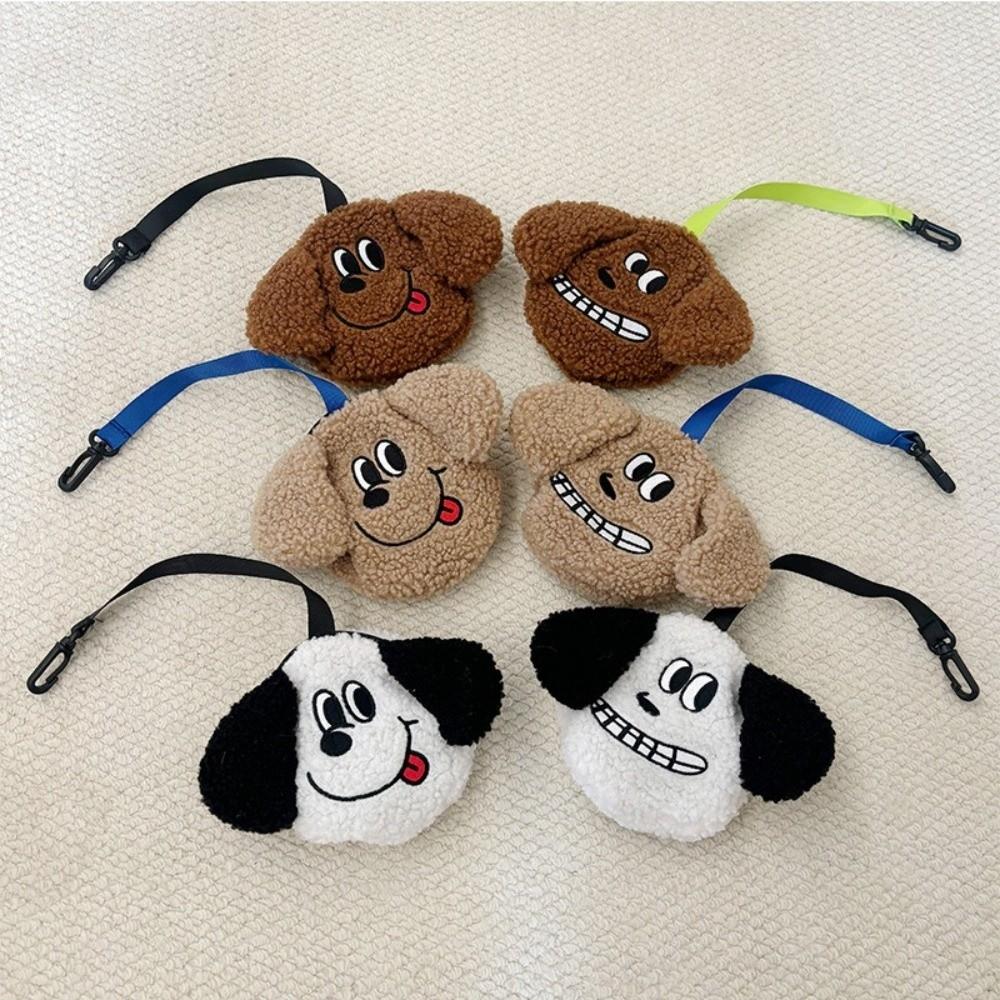 Portable Cartoon Dog Poop Bag Carrier Cute Dog Garbage Holder Cleaning Supplies with Buckle Pet Waste Bag Dispenser Outdoor Use