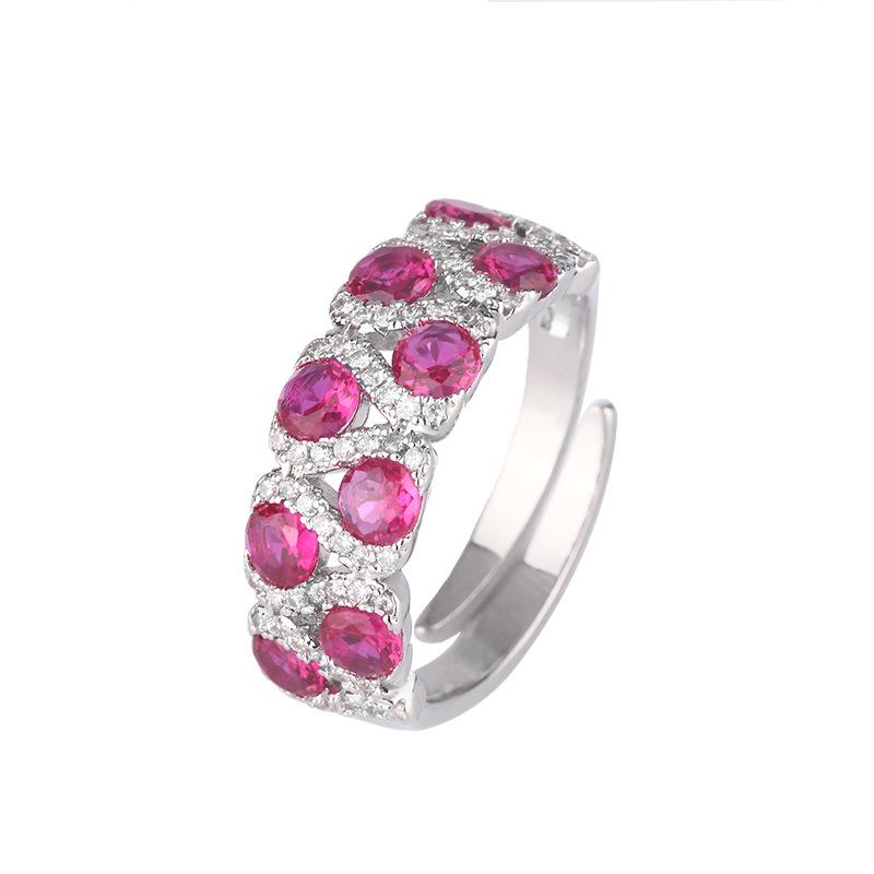 Jewelry Copper Bottom Gold-Plated Simulation Sapphire Red Corundum Ring Retro Wind Diamond Ring