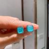 Zhuang Sheng Sheng Simulated Emerald Paraiba Earrings - European & American Style
