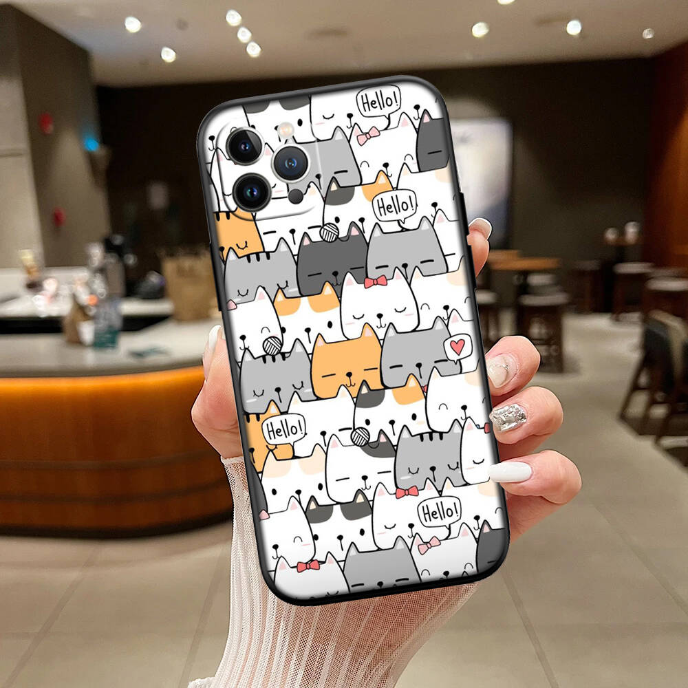 Cat Cartoon Phone Case for Xiaomi Poco C40 C51 C50 C55 C65 C71 C75 C85 F8 F7 F6 F5 F3 F2 X7 X6 X4 X3 M7 M6 M5 M4 M3 M2 Pro