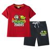 Plants Vs. Zombies Boys' Summer Set: Kids' Thin Short Sleeve T-shirt & Shorts Two-Piece Set
