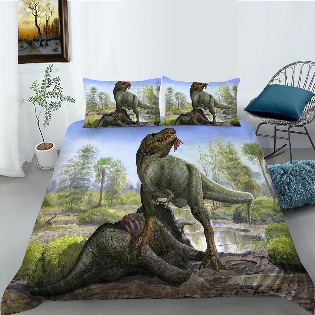 Dinosaurier-Serie Polyester Bettwäsche Zweiteiliges Set Digitaldruck