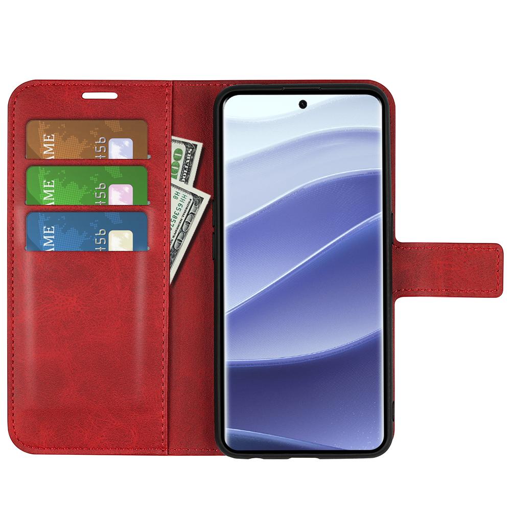 For Xiaomi Redmi Note 14 Pro 5G/Poco X7 5G Stand Case Anti-Scratch Calf Texture Leather Phone Cover