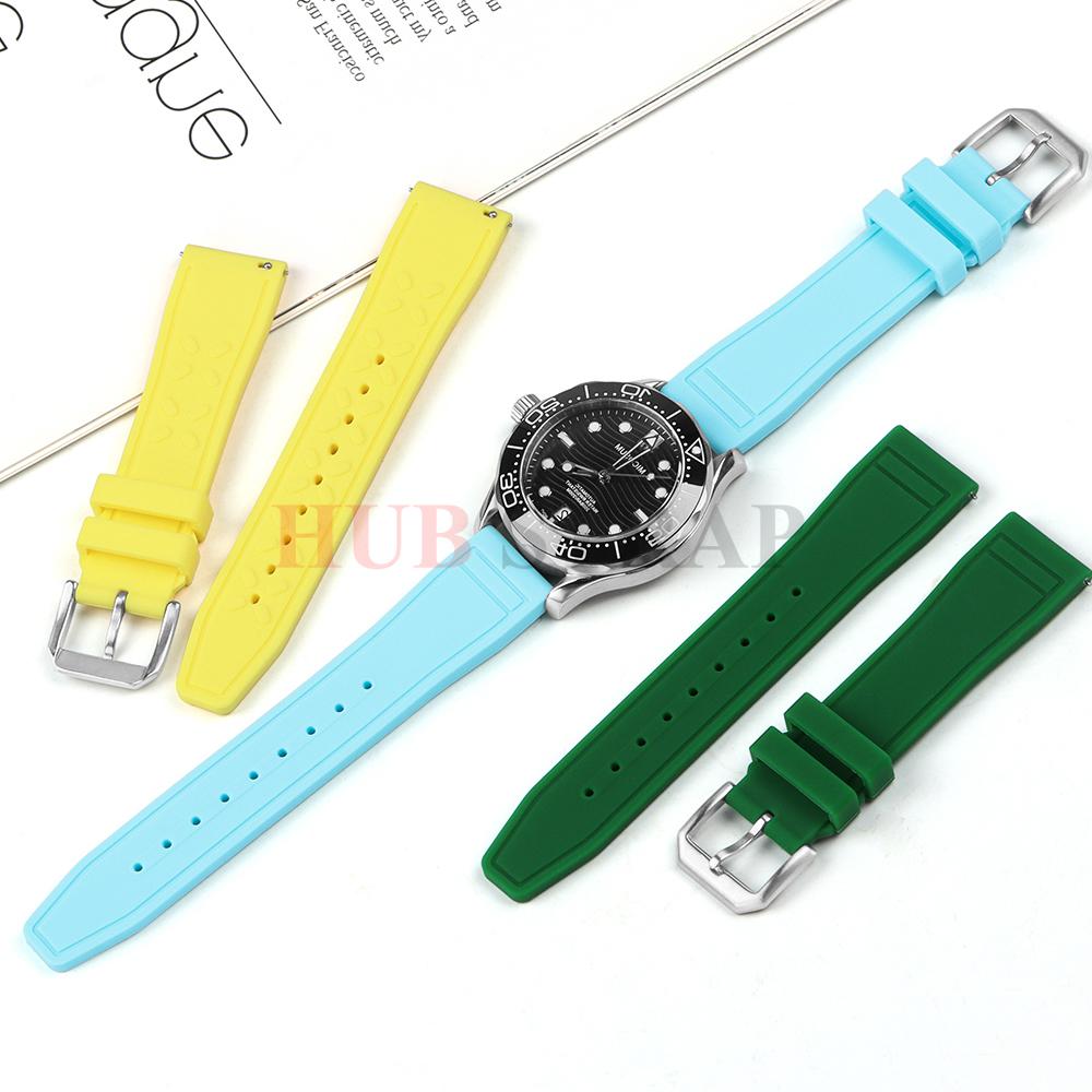 20mm 21mm 22mm Quick Release Soft Silicone Strap for IWC PILOT Portugal PORTOFINO Waterproof Smart Watch for Men Women Belt