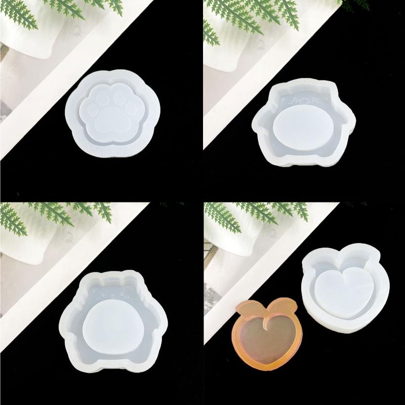 Sturdy Silicone Cats Key Rings Mold Easy To Use Silicone Cats Paws Keychain Accessory Mold for Art and Craft Enthusiasts