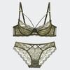 Fat mm underwear women's soft steel rim gathered lace sexy big breasts small sponge-free bra