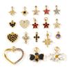 1 Piece Mini Flower Heart Star 304 Stainless Steel Charms Multicolor Cubic Zirconia 18K Gold Plated Pendant DIY Necklace Making