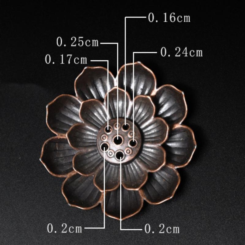 Porous Lotus Incense Burner Alloy Candelabra Zen Candle Holders Mosquito Coil Base Office Sandalwood Ash Tray Home Decoration