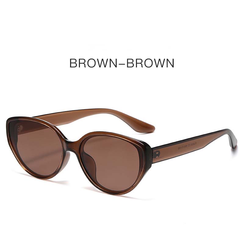 New Small Cat Eye Polarized Sunglasses Women Fashion Shades UV400 Men Retro Trending Tea TR90 Sun Glasses