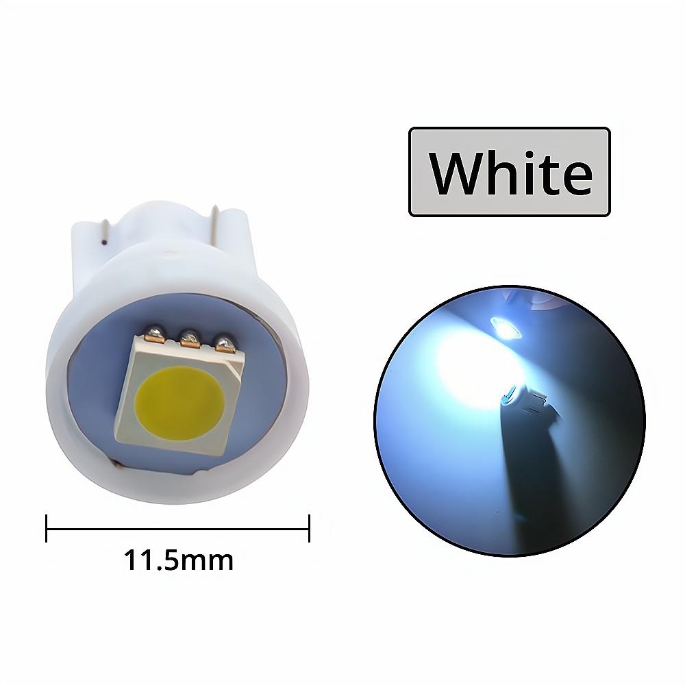 10Pcs Lots T10 W5W 5050 1Smd Car LED White Blue Red Yellow Green Bulb 194 168 192 Dome Lights Wedge Auto Clearance Lamps DC 12V