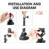 Camera Suction Cup Bracket for Pocket 3 Sports Camera Fixing Holder Stand 1/4 Threaded Mount Adapter Base