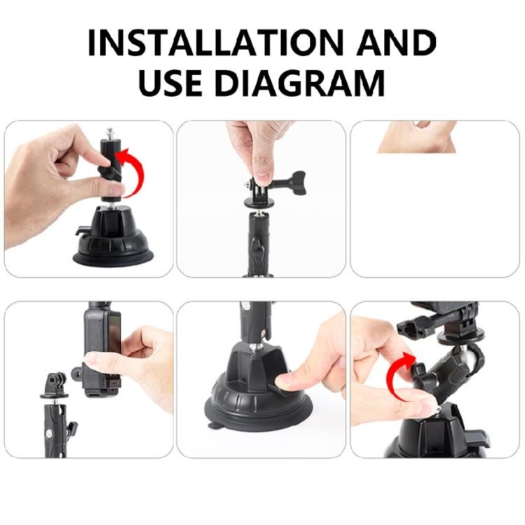 Camera Suction Cup Bracket for Pocket 3 Sports Camera Fixing Holder Stand 1/4 Threaded Mount Adapter Base