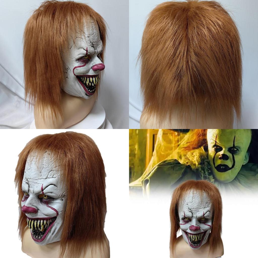 It Pennywise Horror Clown Mask Latex For Halloween Costume And Diy Party Decor