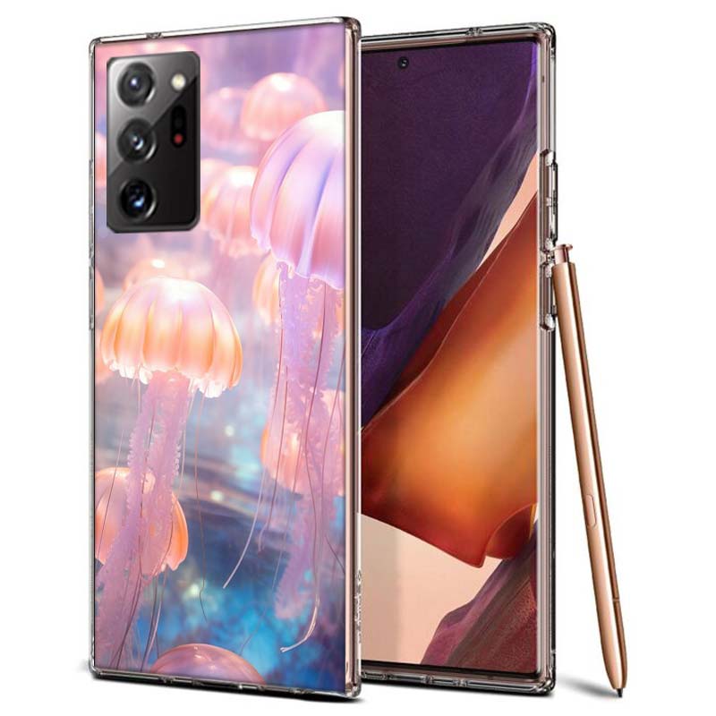 Enchanting Neon Jellyfish Phone Case for Samsung A55 A35 A25 A15 A07 A05S A16 A17 A26 A36 A37 A56 A57 Galaxy Note 20 10 A50S A71