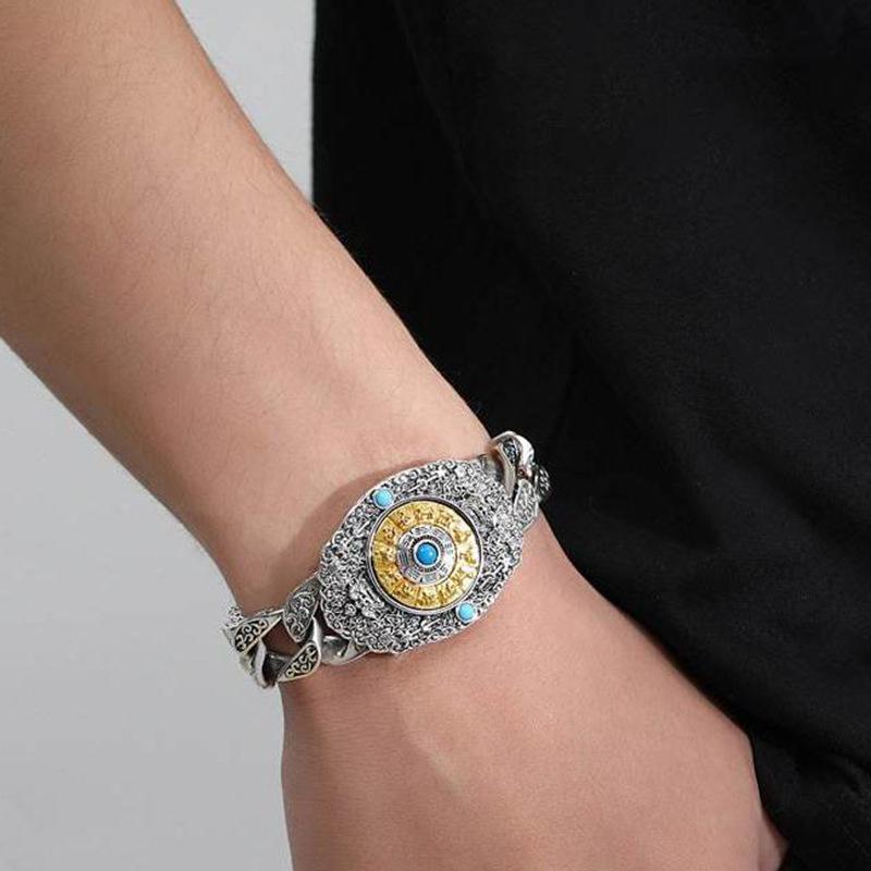 Jiugong Bagua Rotating Bracelet for Men Fashion Brand China-Chic Rotating Vintage Couple Bracelet