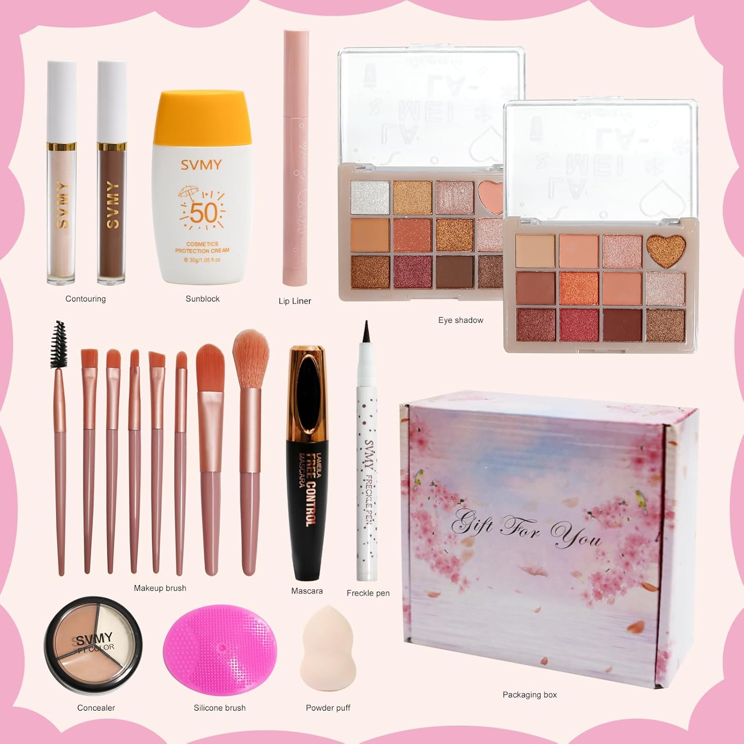 Complete Makeup Kit for Women and Teens, All-in-One Full Cosmetics Set