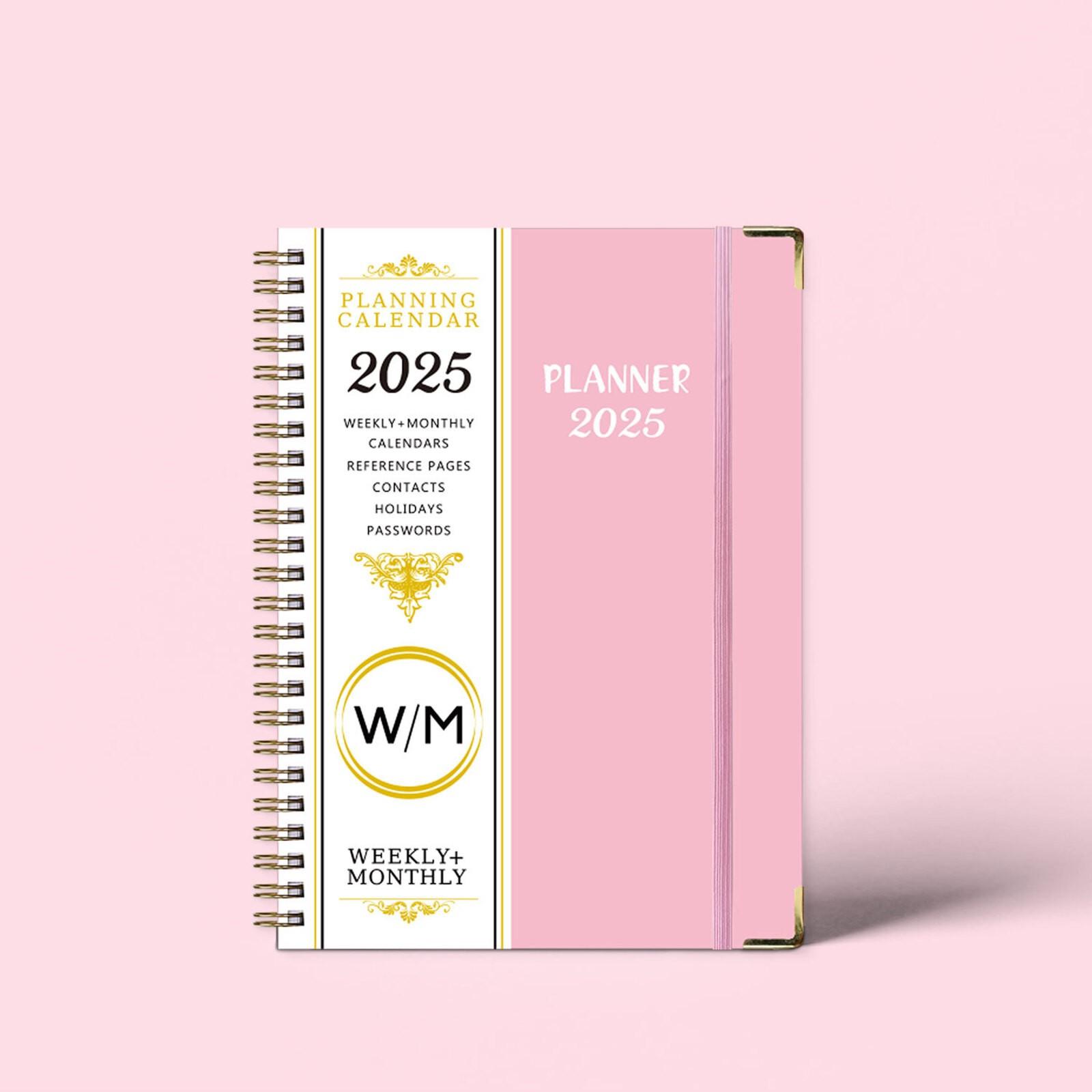 

Повестка дня на 2025 год – Повестка дня на 2025 год Semanal Y Mensual, Enero A Diciembre 2025, Agenda Con Papel Primera, Encuadernación Doble Alambre, Cubierta Impermeab One Size розовый