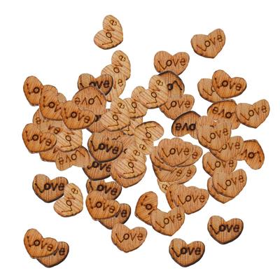 50pcs Love Rustic Love Heart Wooden Pieces Cutout Craft Wedding Decor
