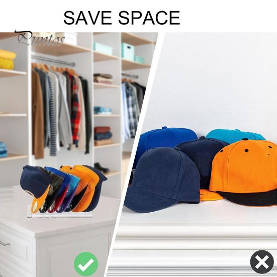 Uchwyt do przechowywania kapeluszy do przechowywania 7 kapeluszy Akrylowy stojak ekspozycyjny na czapki z daszkiem Niewymagający montażu organizer na kapelusze do salonu Sypialnia Szafa Komoda