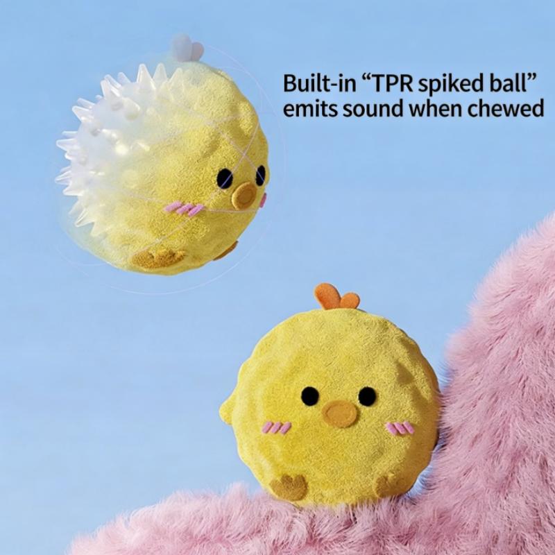 TPR Cartoon Training Ball Indestructible Plush Dog Play Toy With Squeaker Small Dogs Tough Toy Pet Supplies Tooth Chew Cute Toys