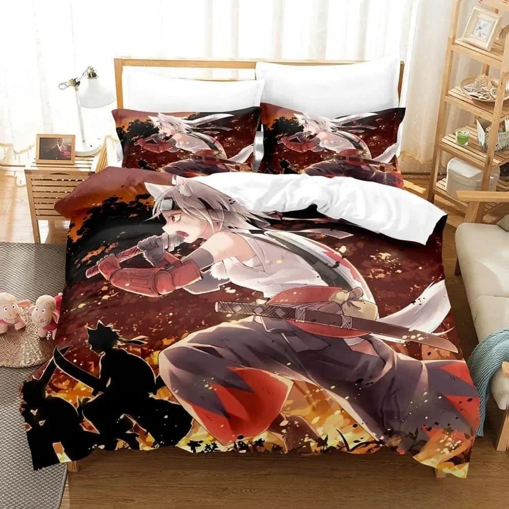 3D Anime Kawaii Girls Momiji Inubashiri Bedding Set Printed With Pillowcase Duvet Cover Soft Single Double Queen Super King Size