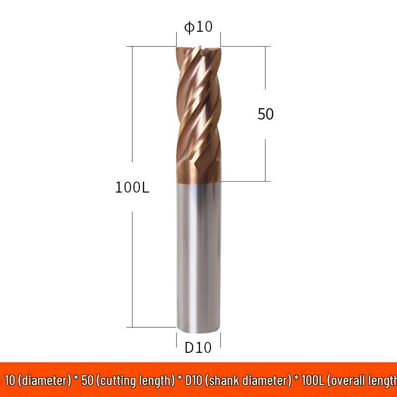 Taiwan 60° Tungsten Carbide 4-Flute Coated End Mill for Steel CNC Machining