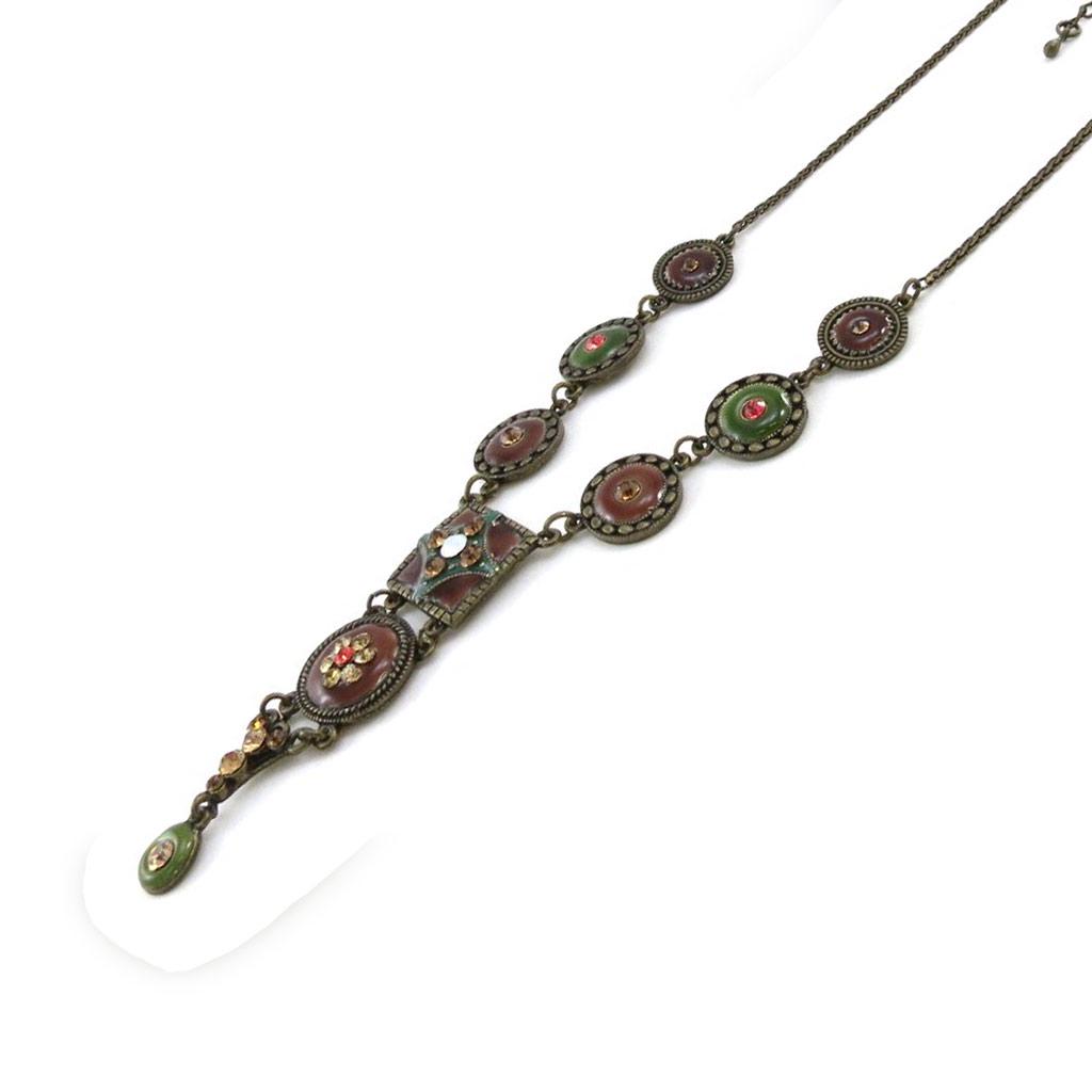 Les Trésors De Lily [E5699] - Collier Créateur 'Selma' marron/vert/ Vert Marron