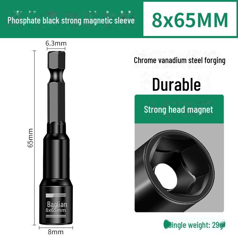 8mm Hex Magnetic Sleeve Screwdriver Head for Disassembly and Installation