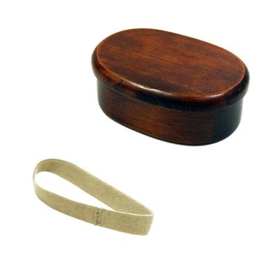 Osaka Choseido Wooden Hollowed Lunch Oval Oval Lacquered 1 with Lunch Bonus Small Beige Band Included Box, (Heathered), Tier, Dividers, Band,