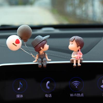 Car Decoration Cute Cartoon Couples Action Figure Figurines Balloon Ornament Auto Interior Dashboard Accessories for Girls