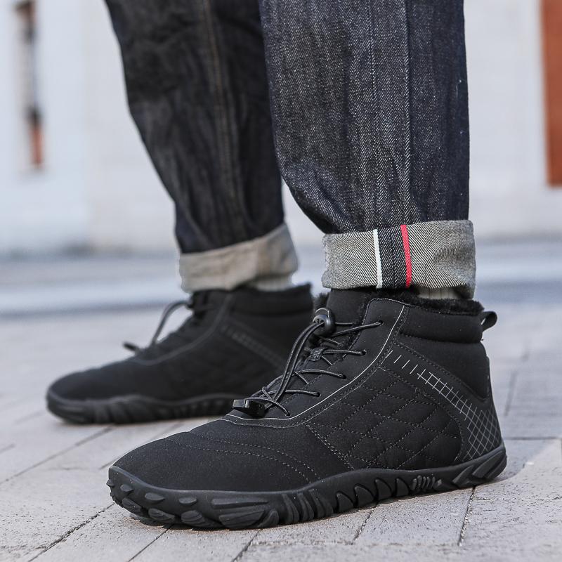 Women’s Winter Boots Outdoor Men’s Green Wide Palm Warm Cotton-padded Shoes High Top Hiking Boots for Couple Plus Size