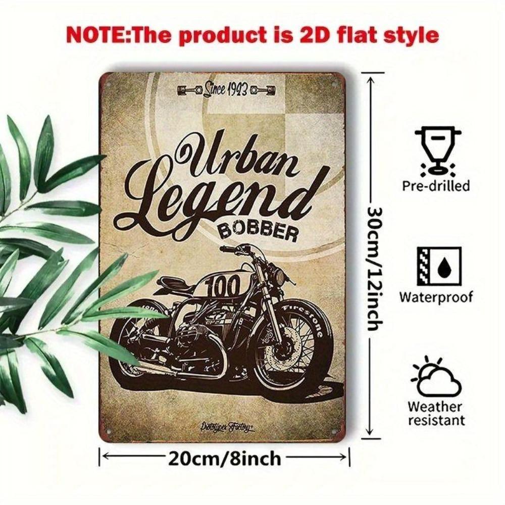 Retro Motorcycle Tin Sign Man Cave Garage Decor 20x30 Cm Metal Poster